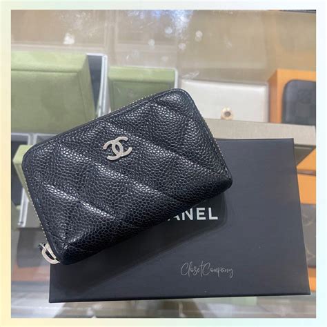 chanel card holder au|Chanel card holder zipped.